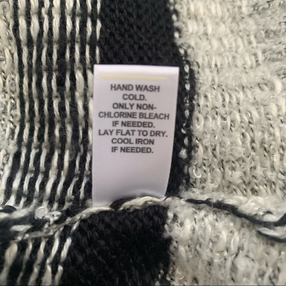 Black gray Stripe Oversize loose knit cardigan - Picture 4 of 4